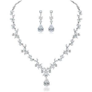 Jewelry Set for Women, Necklace Dangle Earrings Bracelet Set